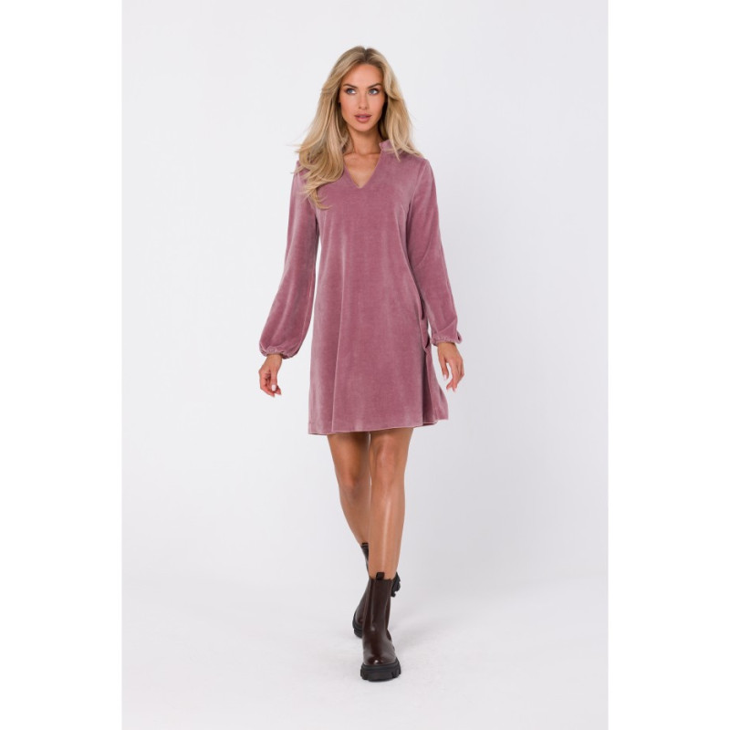 M767 V-neck dress - dirty pink