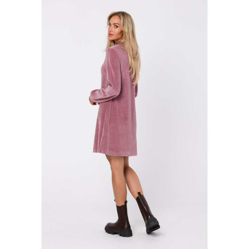 M767 V-neck dress - dirty pink