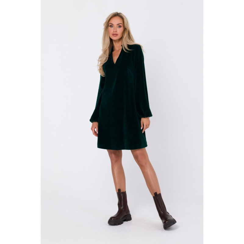 M767 V-neck dress - green