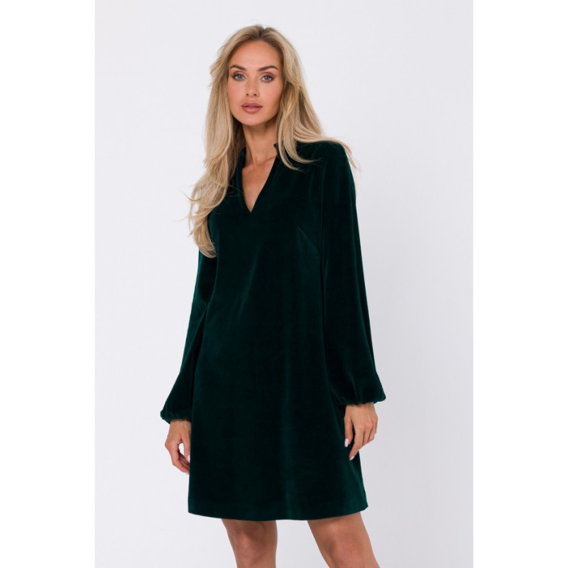 M767 V-neck dress - green