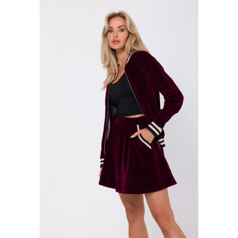 M768 Skirt with decorative pockets - maroon