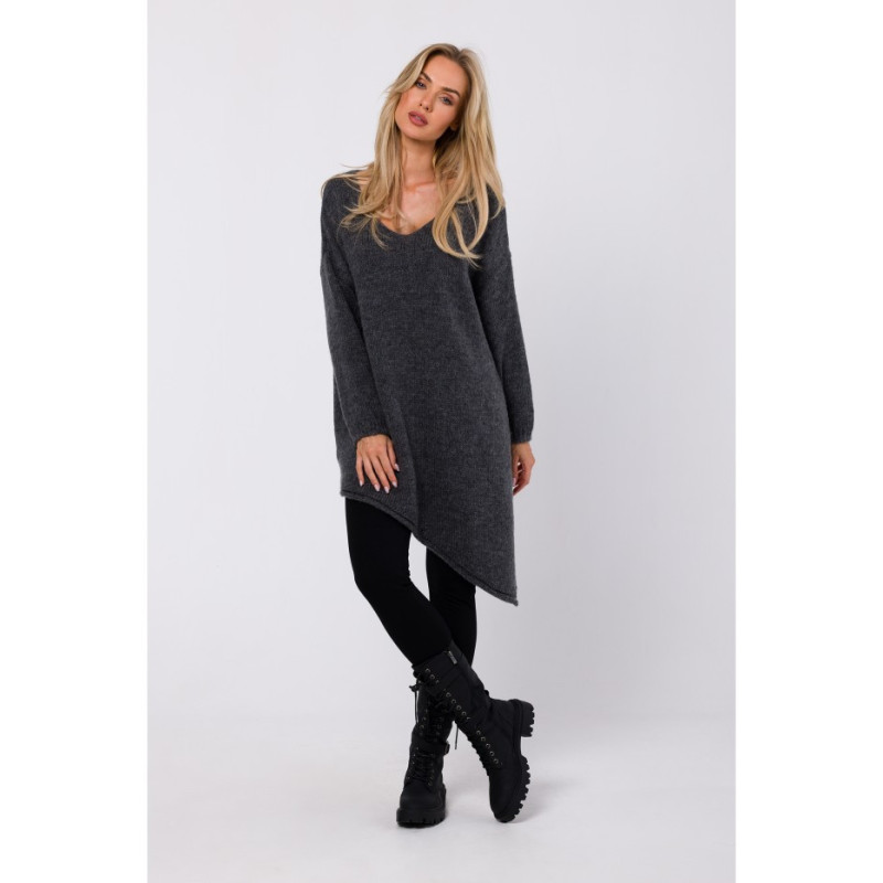 M769 Tunic sweater with asymmetrical bottom - gray