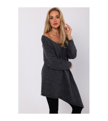 M769 Tunic sweater with asymmetrical bottom - gray