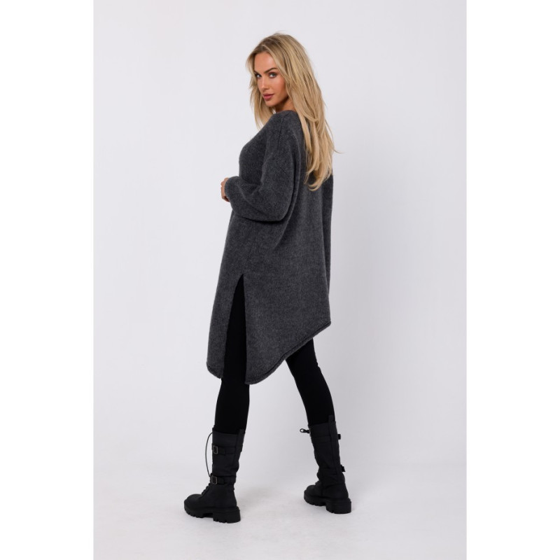 M769 Tunic sweater with asymmetrical bottom - gray