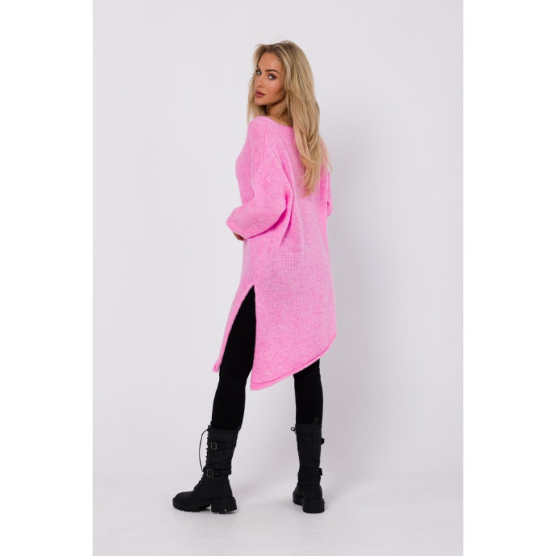 M769 Tunic sweater with asymmetrical bottom - pink