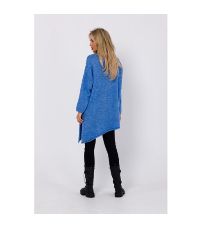 M769 Tunic sweater with asymmetrical bottom - azure