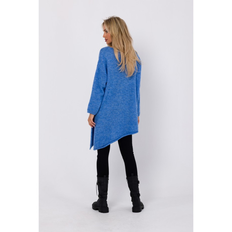 M769 Tunic sweater with asymmetrical bottom - azure