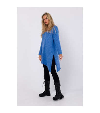 M769 Tunic sweater with asymmetrical bottom - azure