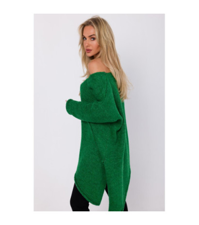 M769 Tunic sweater with asymmetrical bottom - emerald