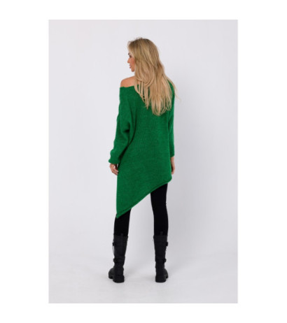 M769 Tunic sweater with asymmetrical bottom - emerald