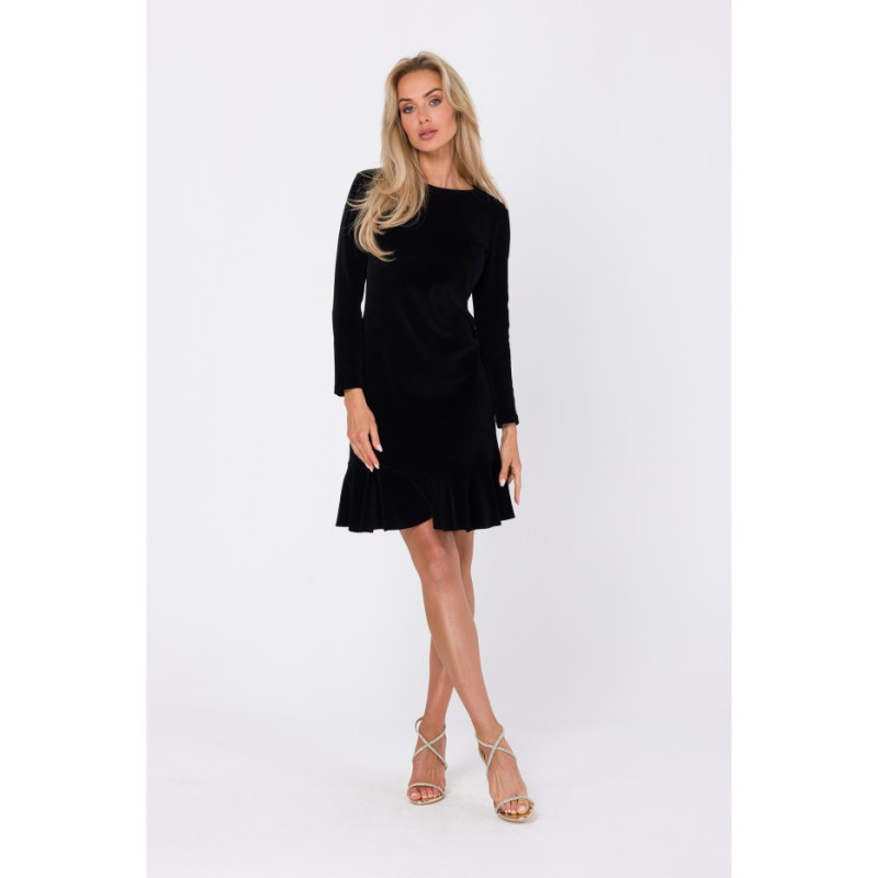 M765 Dress with frill - black