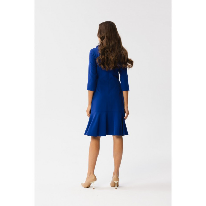 S346 Dress with binding at neck - cornflower