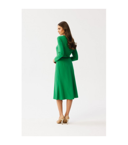 S347 Dress with stitching on neckline - juicy green