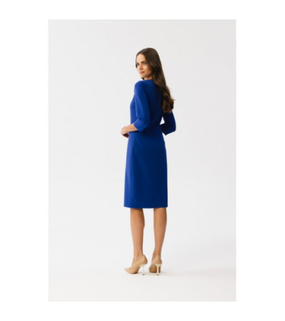 S350 Pencil dress with slit - cornflower blue