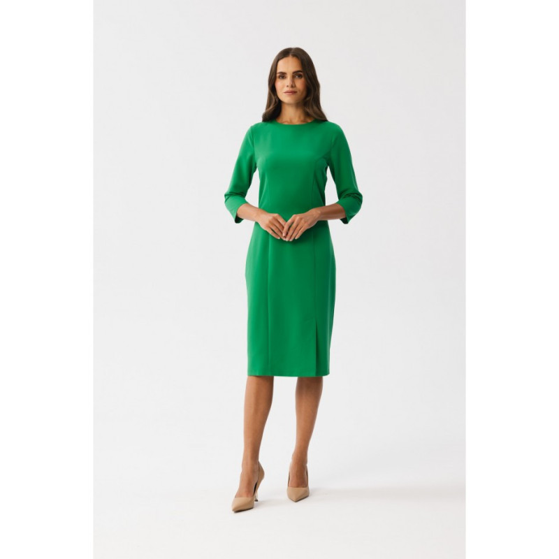 S350 Pencil dress with slit - juicy green