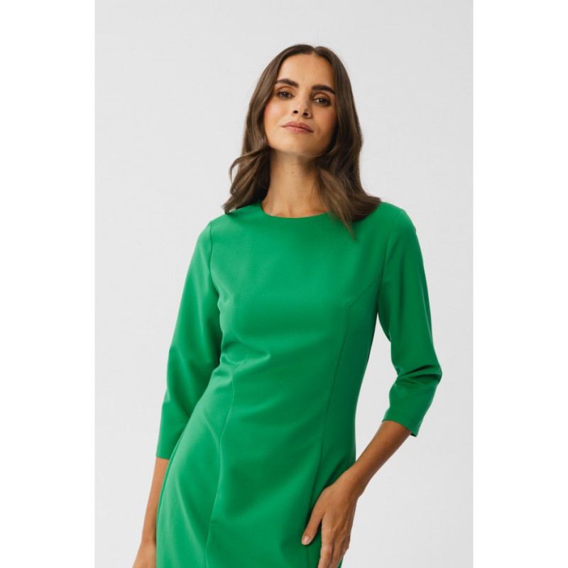 S350 Pencil dress with slit - juicy green