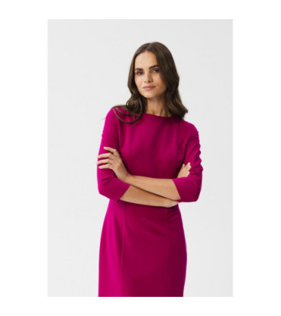 S350 Pencil dress with slit - plum