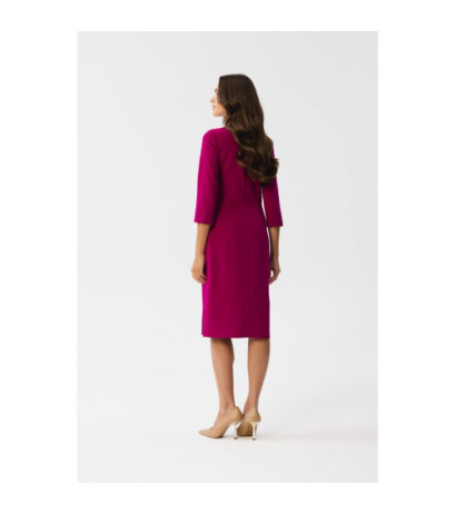 S350 Pencil dress with slit - plum