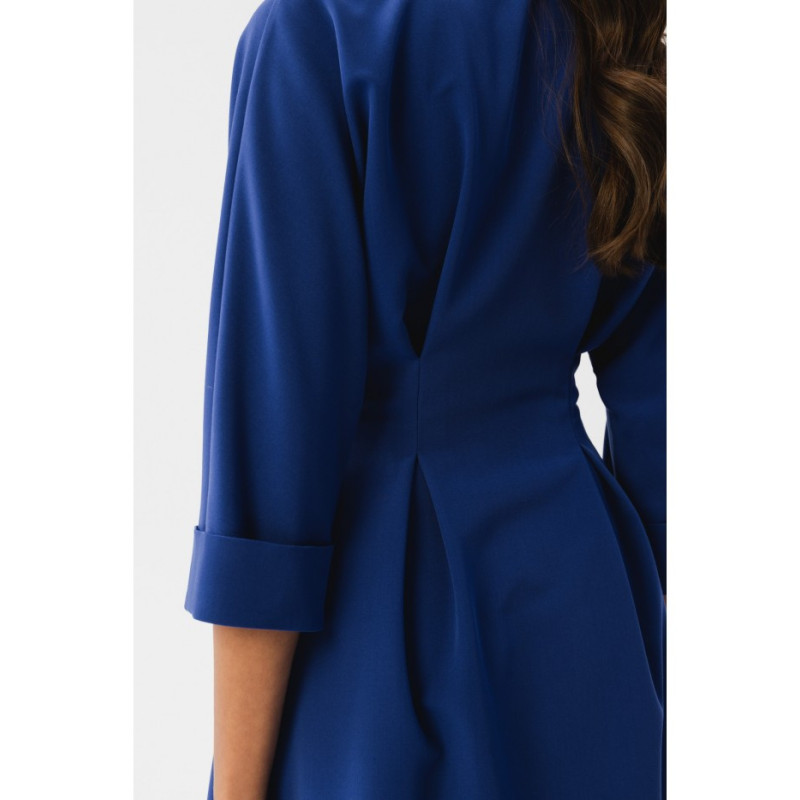 S351 Emery dress with pleats at the waist - cornflower blue