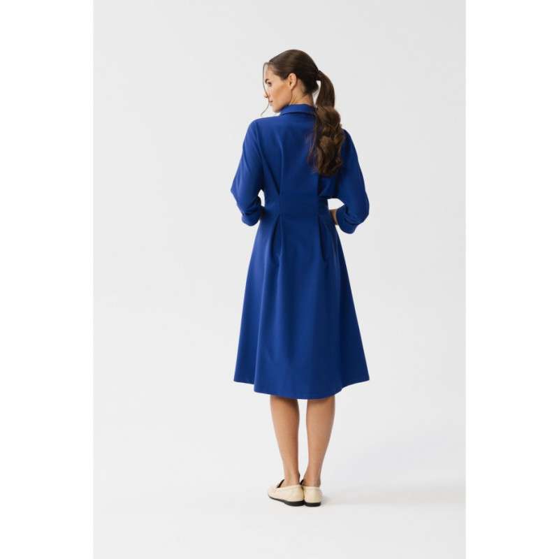 S351 Emery dress with pleats at the waist - cornflower blue