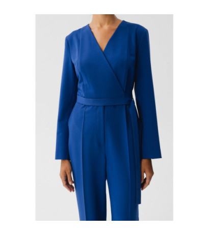 S352 Jumpsuit with ties around the waist - cornflower