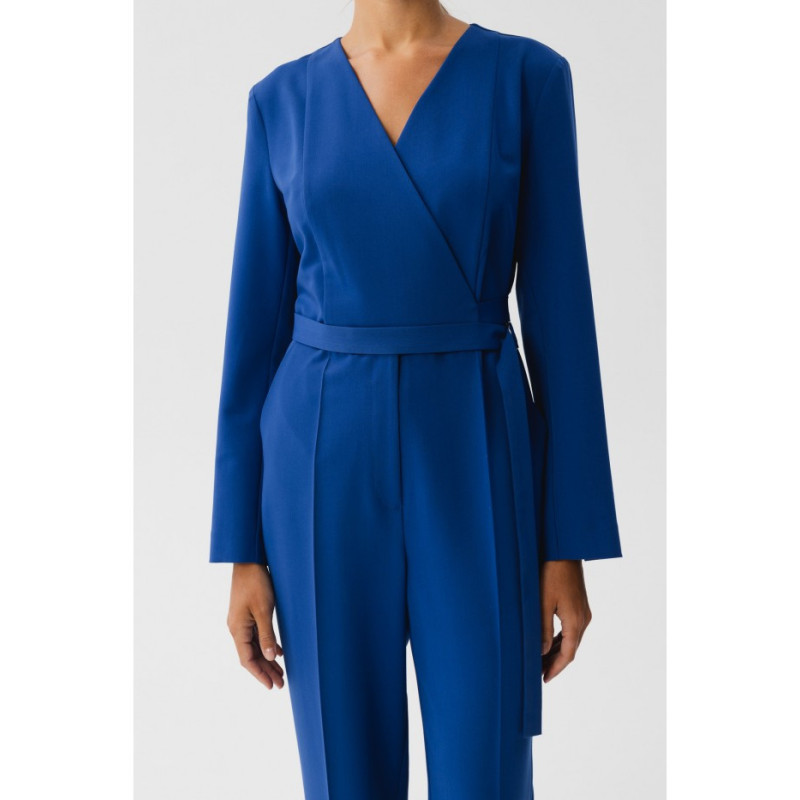 S352 Jumpsuit with ties around the waist - cornflower