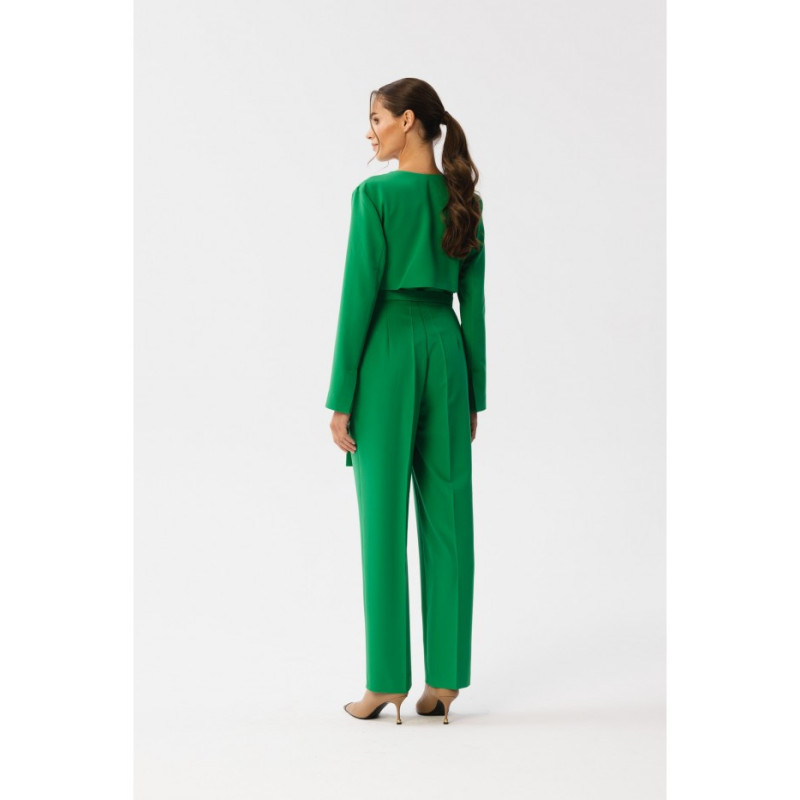 S352 Jumpsuit with ties around the waist - juicy green