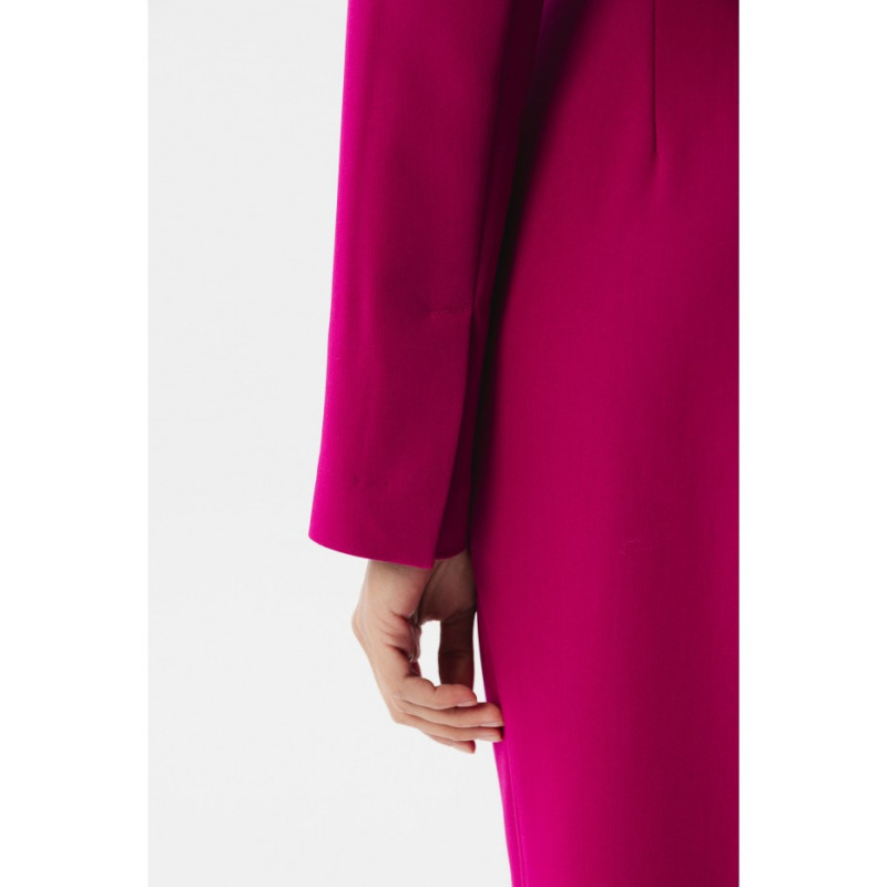 S352 Jumpsuit with ties around the waist - plum