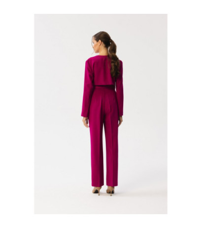 S352 Jumpsuit with ties around the waist - plum