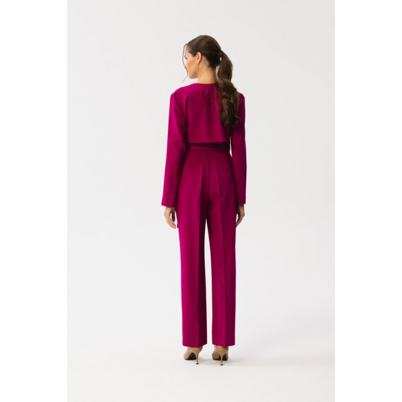 S352 Jumpsuit with ties around the waist - plum