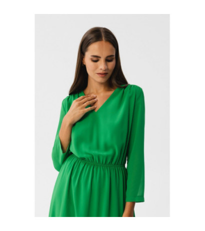 S354 Layered chiffon dress - juicy green