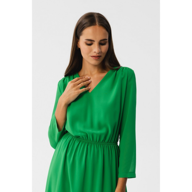 S354 Layered chiffon dress - juicy green