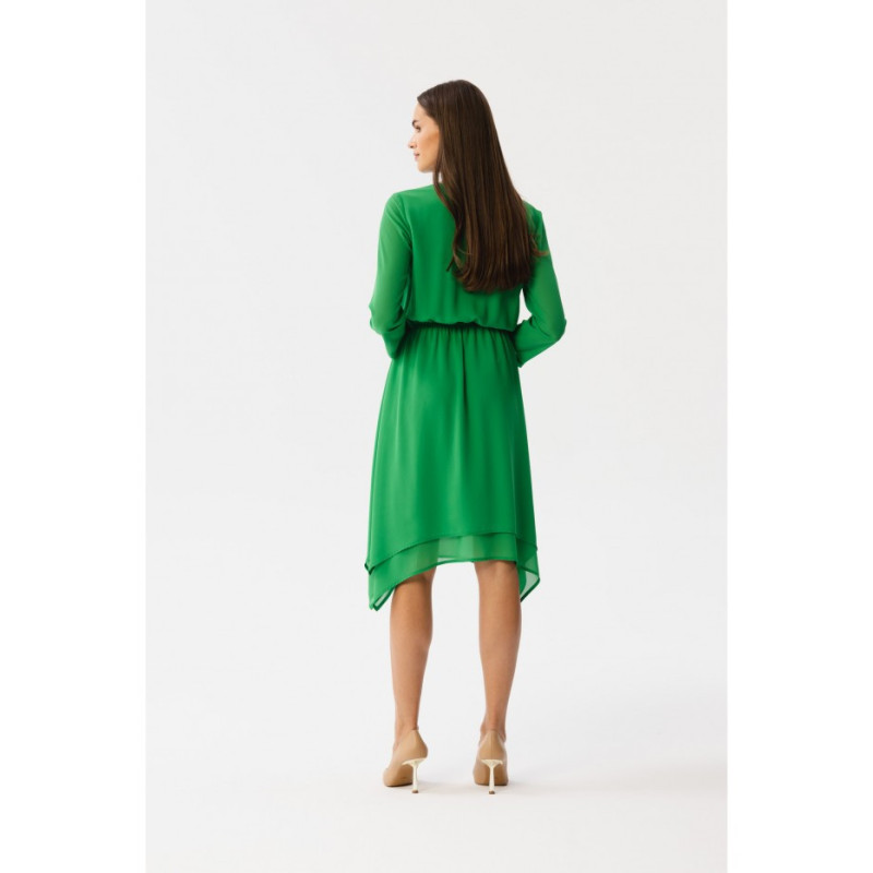 S354 Layered chiffon dress - juicy green