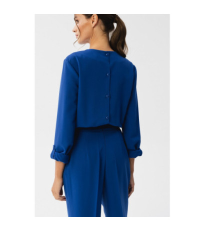 S355 Jumpsuit with a tear in the neckline - cornflower