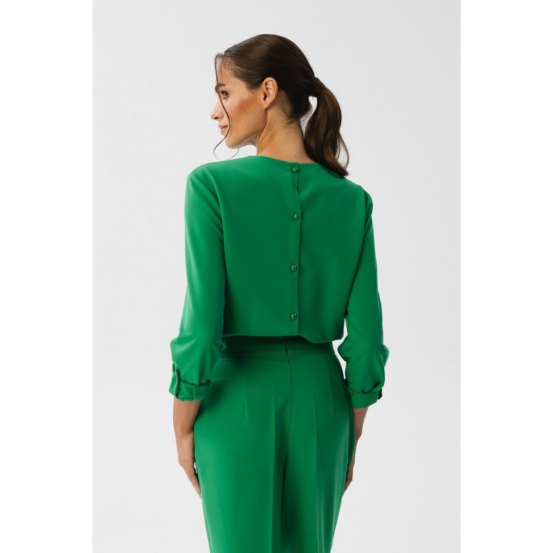 S355 Jumpsuit with a teardrop in the neckline - juicy green