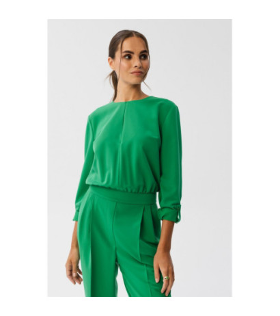 S355 Jumpsuit with a teardrop in the neckline - juicy green