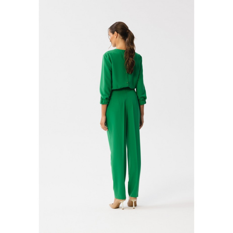 S355 Jumpsuit with a teardrop in the neckline - juicy green