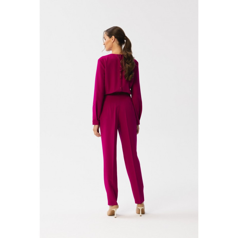 S355 Jumpsuit with a teardrop in the neckline - plum