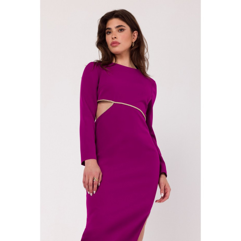 K180 Maxi dress with cutout at waist - ruby