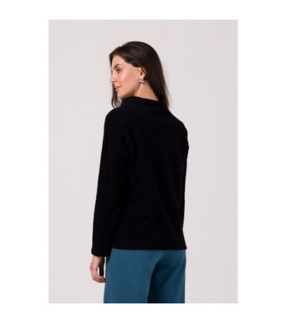 B268 High collar sweatshirt - black