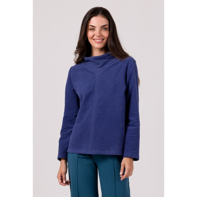 B268 High collar sweatshirt - indigo