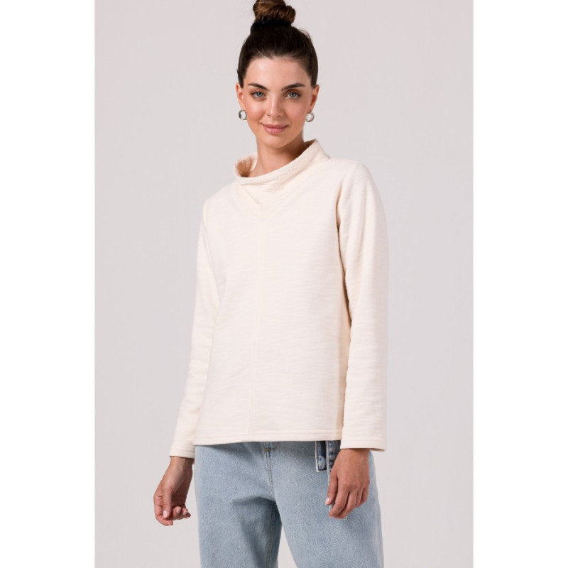 B268 High collar sweatshirt - vanilla