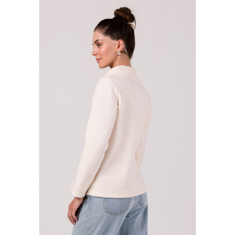 B268 High collar sweatshirt - vanilla