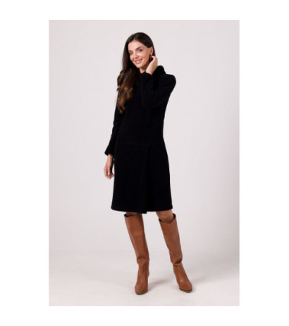 B270 High collar dress - black