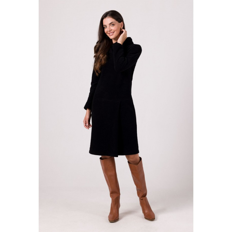 B270 High collar dress - black