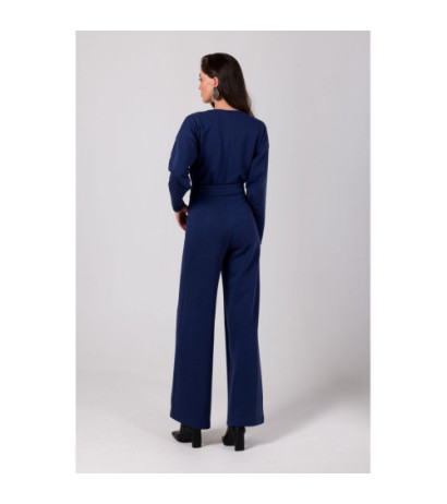 B272 Jumpsuit with neckline - blue