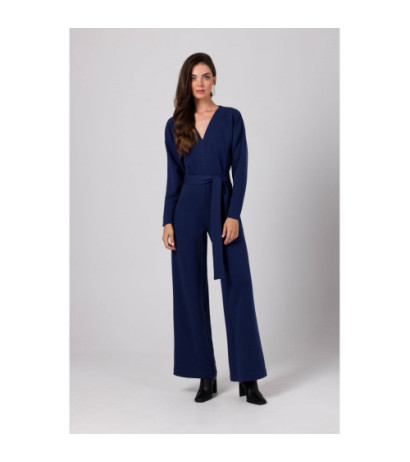 B272 Jumpsuit with neckline - blue