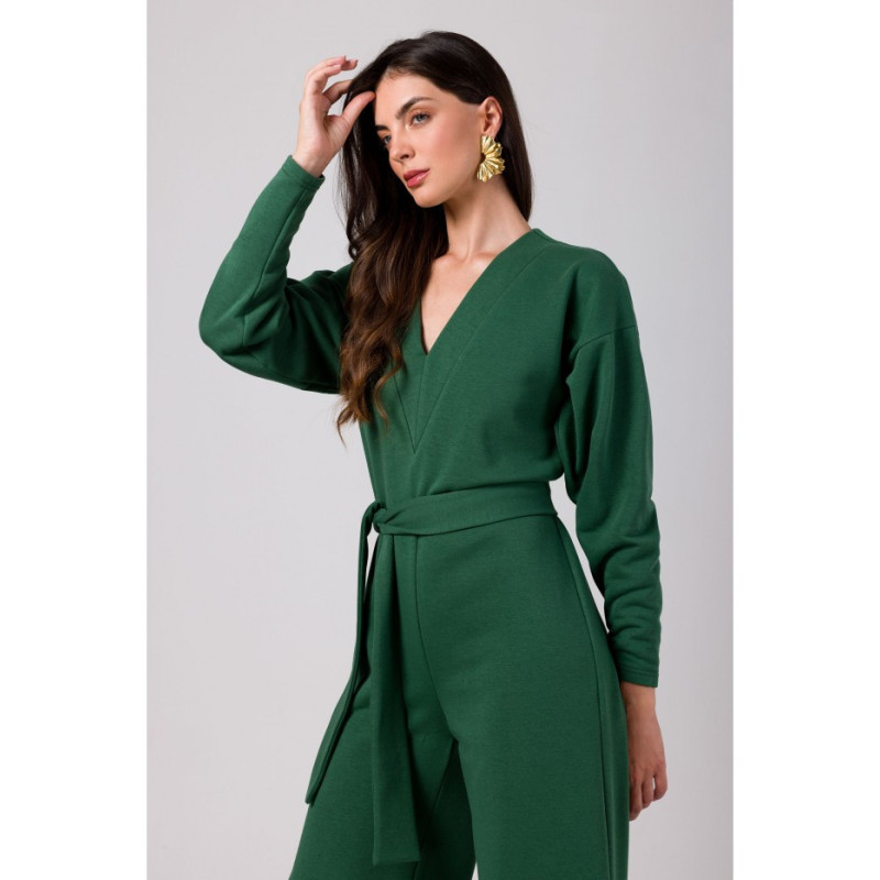 B272 Jumpsuit with neckline - grassy