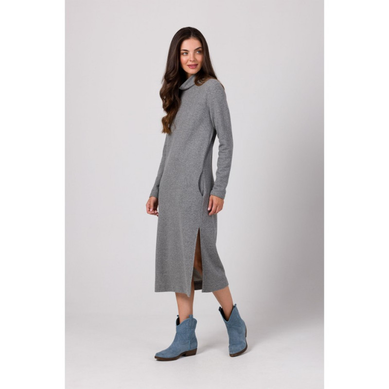 B274 Dress with half turtleneck - gray