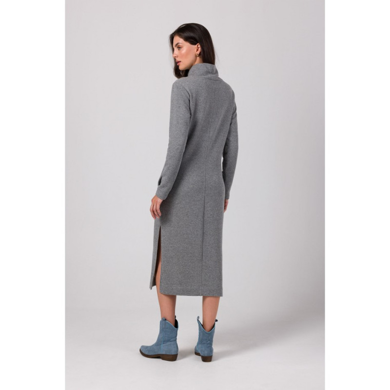 B274 Dress with half turtleneck - gray